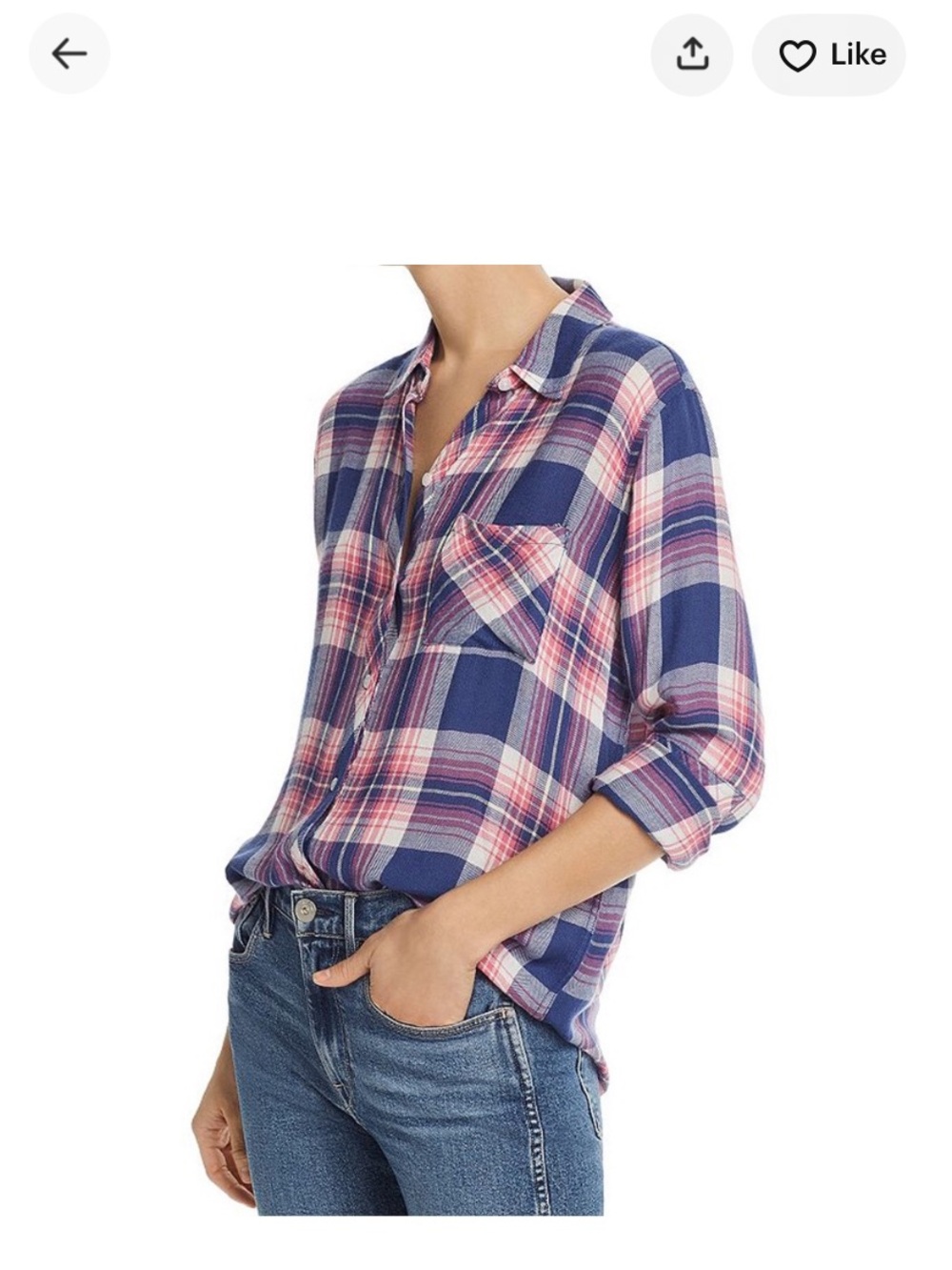 Rails Hunter Button-Front Shirt in Azure Pink and Yellow